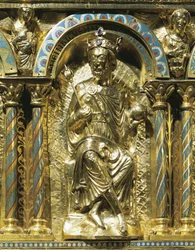 Hendrik IV, Heilige Roomse Keizer (1050-1106), detail van het Heiligdom van Keizer Karel de Grote (742-814) 1215