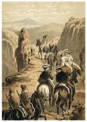 Illustratie van de verovering van de Amazone door Europeanen. In 
