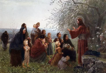 Jezus met vrouwen en kinderen (