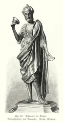 Johannes de Doper, bronzen beeld door Donatello (gravure)