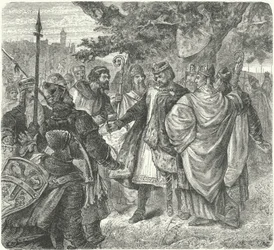 Koning Jan stemt in met de Magna Carta, Runnymede