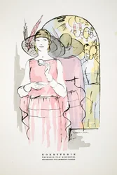 Koketterie, Theejurk door M. Gerstel, uit Styl, 1922 (pochoir print)