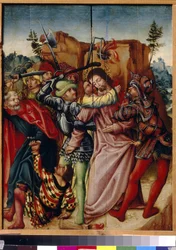 De kus van Judas. Schilderij van een Duitse meester, begin 16e eeuw. Staatsmuseum voor Schone Kunsten A. S. Poesjkin, Moskou.