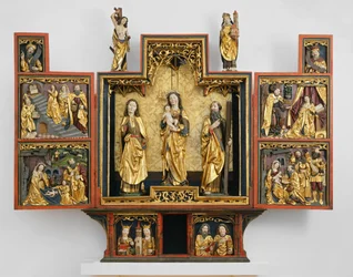 Leven van de Maagd Maria (hout, verguld en gepolychromeerd)