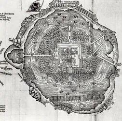 Kaart van Tenochtitlan uit 