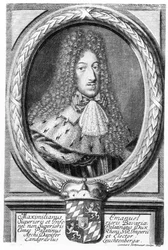 Maximiliaan II Emanuel (1662-1726), gegraveerd door Leonard II Heckenauer (165060-c.1704)