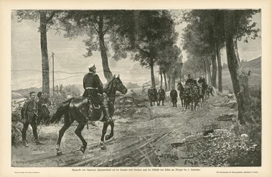Ontmoeting van Bismarck en Napoleon III na de Slag bij Sedan, Frans-Duitse Oorlog, 2 september 1870