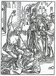 Van breken en kwetsen van vriendschap, illustratie uit Alexander Barclay