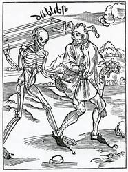 Van dwazen die de dood verachten zonder er rekening mee te houden, illustratie uit Alexander Barclay