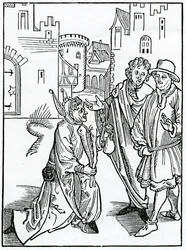 Over de minachting en verachting van armoede, illustratie uit Alexander Barclay