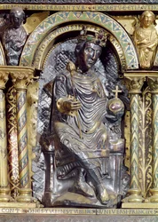 Otto II (955-83), Heilige Roomse Keizer, detail van het Heiligdom van Keizer Karel de Grote (742-814), 1215
