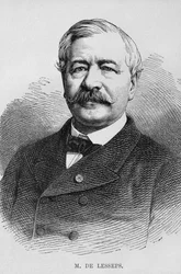Portret van Ferdinand Marie de Lesseps (1805-94), uit LEgypte van Georg Moritz Ebers (1837-98), 1881