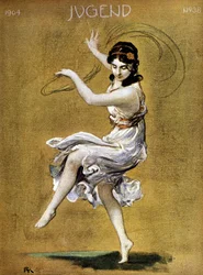Portret van Isadora Duncan dansend (Amerikaanse danseres van Ierse afkomst)