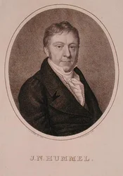 Portret van Johann Nepomuk Hummel, gegraveerd door F. Fleischmann
