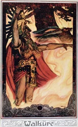 Ansichtkaart die Odin oproept het vuur uitbeeldt, 1914
