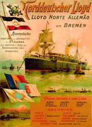 Poster ter promotie van de Noord-Duitse Lloyd Lijn, 1898