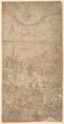 Religieuze allegorie met de zeven sacramenten en de zeven hoofdzonden