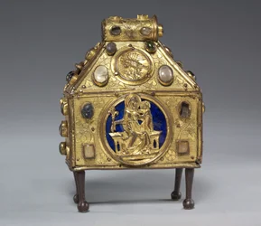 Reliekhouder in de vorm van een beurs, ca. 1320