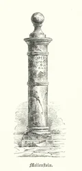 Romeinse mijlpaal (gravure)