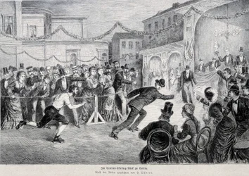 Roulette skate race in Berlijn in 1878