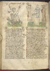 Het oprichten van het Kruis; Jubal en Tubal-Cain, uit 