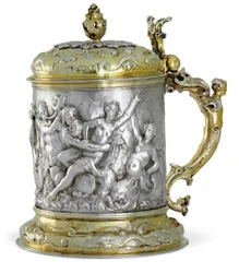 Bierpul, waarschijnlijk Hamburg, ca. 1660 (gedeeltelijk verguld zilver)