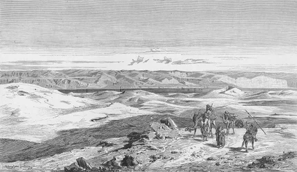 De Dode Zee, vanaf de hoogten van Bethanië
