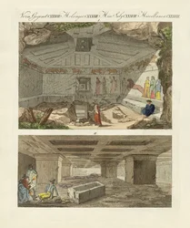De Etruskische catacomben in de oude stad Tarquinia