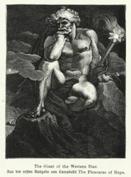 De Reus van de Westerse Ster, illustratie uit de eerste editie van The Pleasures of Hope van de Schotse dichter Thomas Campbell