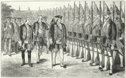 De Potsdamer Riesengarde, infanterieregiment van langer dan gemiddelde soldaten in het leger van Frederik Willem I van Pruisen, 18e Eeuw