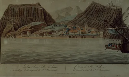 Het eiland Sint-Helena (gravure)