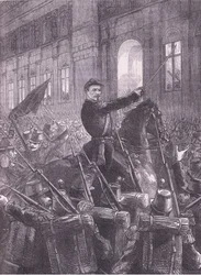 Trochu verzamelt de Nationale Garde buiten Hotel de Ville