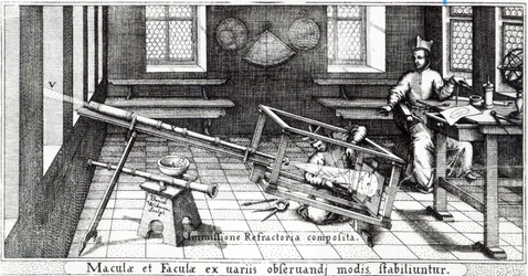 Verschillende methoden om zonnevlekken te observeren, illustratie uit 