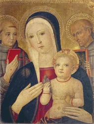 Madonna en kind met Franciscus en Bernardus (olieverf op paneel)