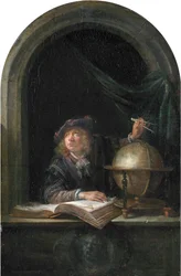 Astronoom in een raam