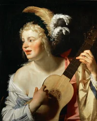 Vrouw die gitaar speelt, 1624