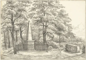 Het gedenkteken voor Witte van Haemstede, in 1817 opgericht door David Jacob van Lennep bij het Huis te Manpad in Heemstede
