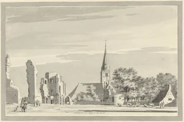 De ruïne van de abdij van Rijnsburg