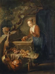 Keukenmeid bij de put, ca. 1650