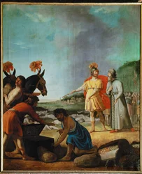 Judas Maccabaeus na zijn overwinning op de Syrische troepen van Nicator (olieverf op doek)