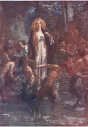 De saters dansten vrolijk om haar heen, verhalen uit de Faerie Queen uitgegeven door George Harrap and Company