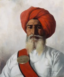 Ganda Singh, een Sikh chaprassee van Col Wilmer