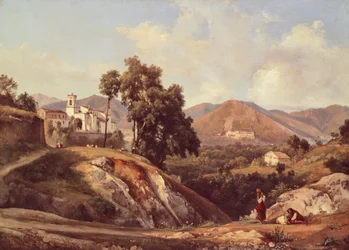 Landschap van de regio Campanië, door Giacinto Gigante (1806-1876), Italië