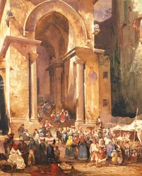 Deur van de klokkentoren van Sint Erasmus in Gaeta, Italië