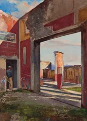Het Huis van Castor en Pollux in Pompeï met een officiële gids, met aanvullingen door een Bourbon-leerling