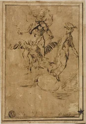 Jupiter en Mercurius in de wolken