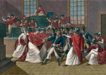 De staatsgreep van 18 Brumaire (9 november 1799). Napoleon Bonaparte (1769-1821) wierp het Directoire omver en werd Eerste Consul