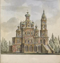 Project voor de Kerk van de Dormition van de Theotokos aan de Pokrovka Straat in Moskou