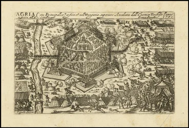 Agria - Belangrijkste en versterkte stad in Opper-Hongarije, belegerd door de Turkse Cyssereite in 1596.