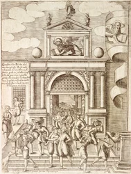 De poort naar het Arsenaal in Venetië